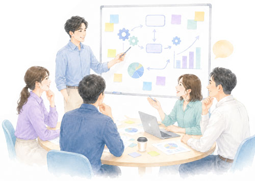 会議をしている様子
