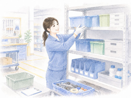 工場で作業をしている人の様子
