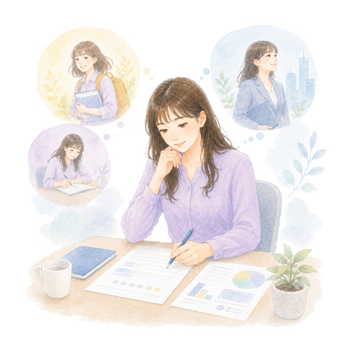 自己の棚卸しをしている様子